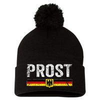 Retro Oktoberfest German Flag Prost Pom Pom 12in Knit Beanie