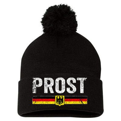 Retro Oktoberfest German Flag Prost Pom Pom 12in Knit Beanie