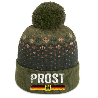 Retro Oktoberfest German Flag Prost The Baniff Cuffed Pom Beanie