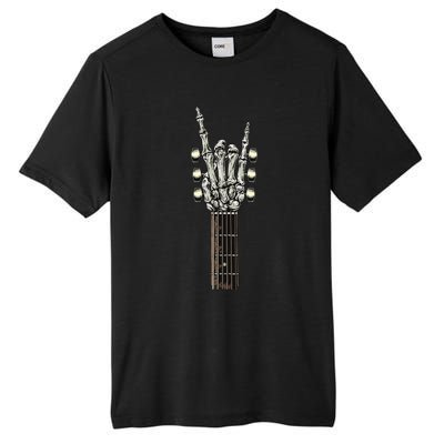 Rock On Guitar Neck Skeleton Hand Sign Rock & Roll Band Tall Fusion ChromaSoft Performance T-Shirt