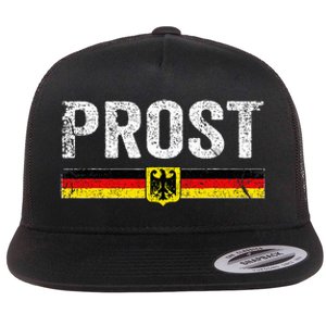 Retro Oktoberfest German Flag Prost Flat Bill Trucker Hat