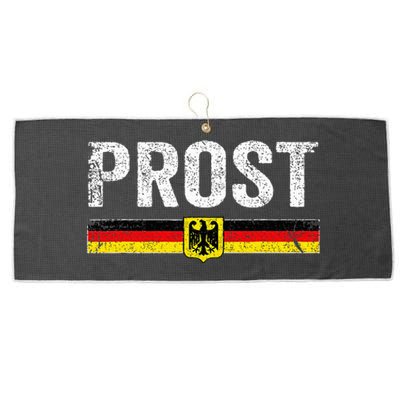 Retro Oktoberfest German Flag Prost Large Microfiber Waffle Golf Towel