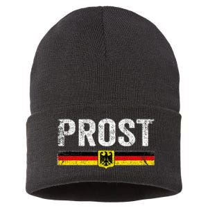 Retro Oktoberfest German Flag Prost Sustainable Knit Beanie