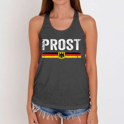 Retro Oktoberfest German Flag Prost Women's Knotted Racerback Tank