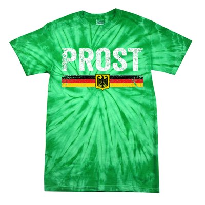 Retro Oktoberfest German Flag Prost Tie-Dye T-Shirt