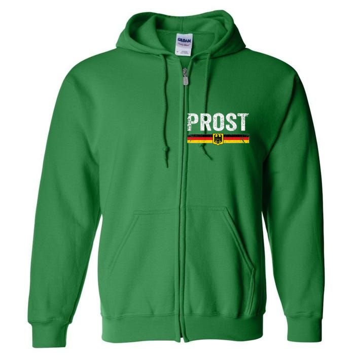 Retro Oktoberfest German Flag Prost Full Zip Hoodie