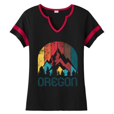 Retro Oregon Great Gift And Ladies Halftime Notch Neck Tee