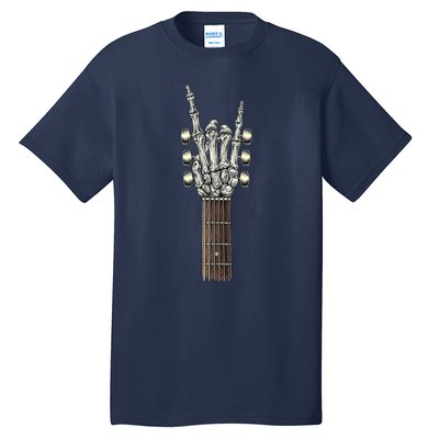 Rock On Guitar Neck With A Sweet Rock & Roll Skeleton Hand Tall T-Shirt