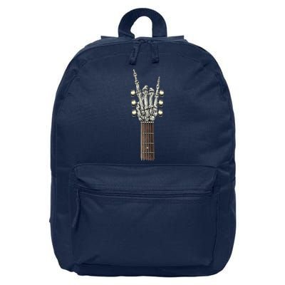 Rock On Guitar Neck With A Sweet Rock & Roll Skeleton Hand 16 in Basic Backpack