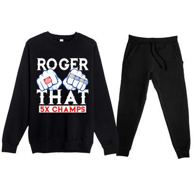 Roger That 5 Time World Champions Rings Premium Crewneck Sweatsuit Set