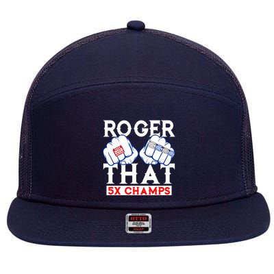Roger That 5 Time World Champions Rings 7 Panel Mesh Trucker Snapback Hat
