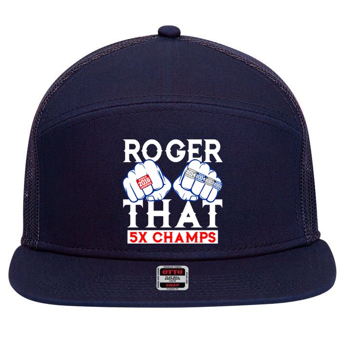 Roger That 5 Time World Champions Rings 7 Panel Mesh Trucker Snapback Hat