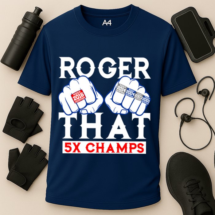 Roger That 5 Time World Champions Rings Cooling Performance Crew T-Shirt