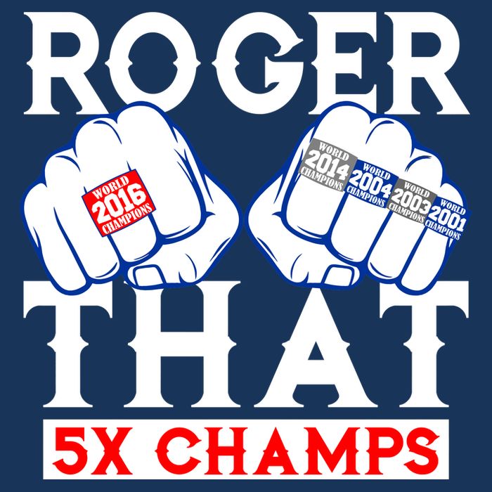 Roger That 5 Time World Champions Rings T-Shirt