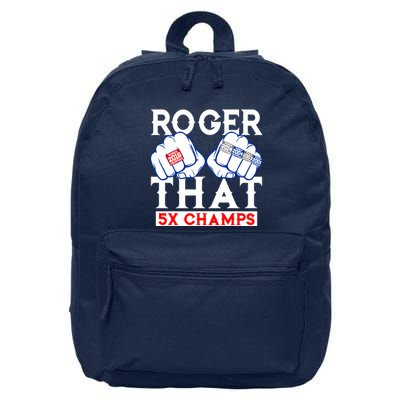 Roger That 5 Time World Champions Rings 16 in Basic Backpack
