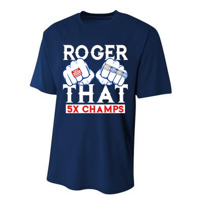 Roger That 5 Time World Champions Rings Performance Sprint T-Shirt