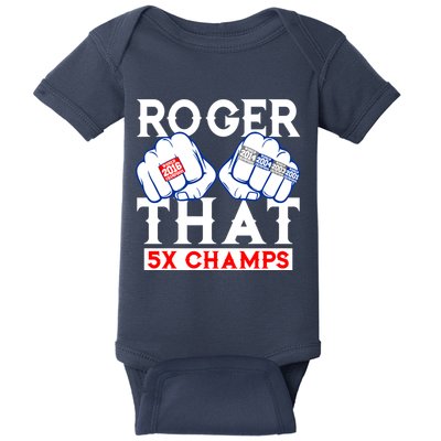 Roger That 5 Time World Champions Rings Baby Bodysuit