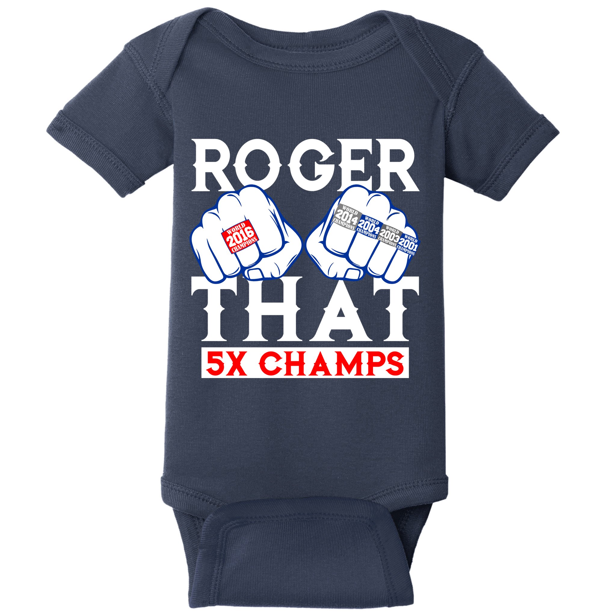Roger That 5 Time World Champions Rings Baby Bodysuit