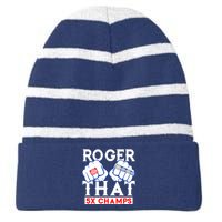 Roger That 5 Time World Champions Rings Striped Beanie with Solid Band