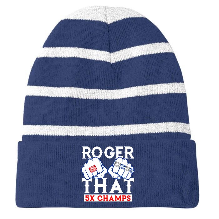 Roger That 5 Time World Champions Rings Striped Beanie with Solid Band