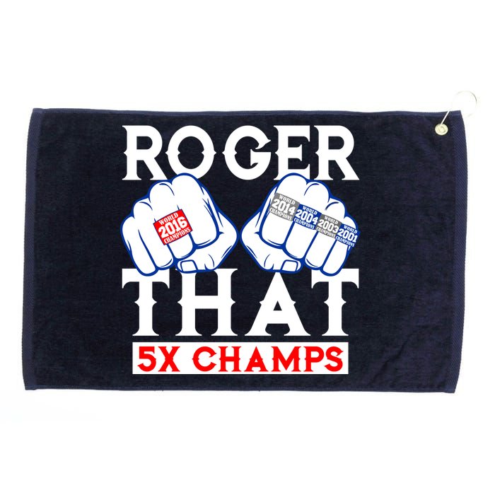 Roger That 5 Time World Champions Rings Grommeted Golf Towel