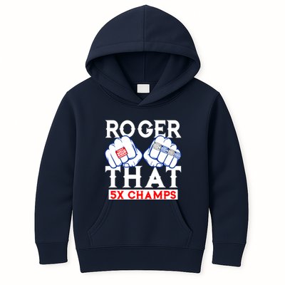 Roger That 5 Time World Champions Rings Kids Hoodie