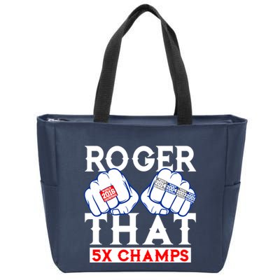 Roger That 5 Time World Champions Rings Zip Tote Bag