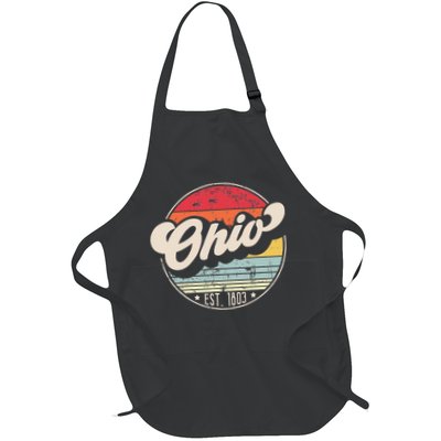 Retro Ohio Home State Oh Cool 70s Style Sunset Apron