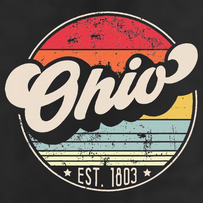 Retro Ohio Home State Oh Cool 70s Style Sunset 11oz C Handle Ceramic Mug