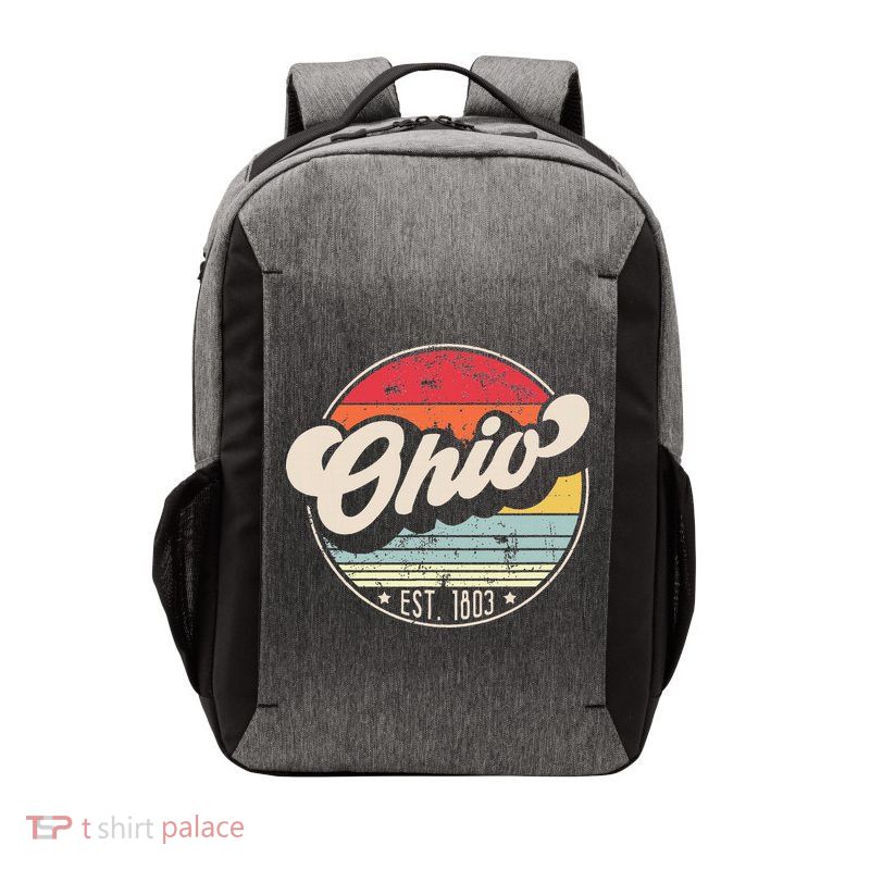 Retro Ohio Home State Oh Cool 70s Style Sunset Vector Backpack