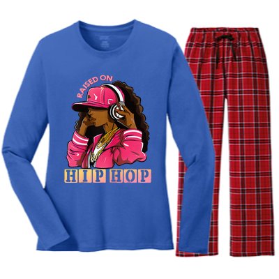 RAISED ON HIP HOP Fashion 50th Rap Anniversary Women's Long Sleeve Flannel Pajama Set 