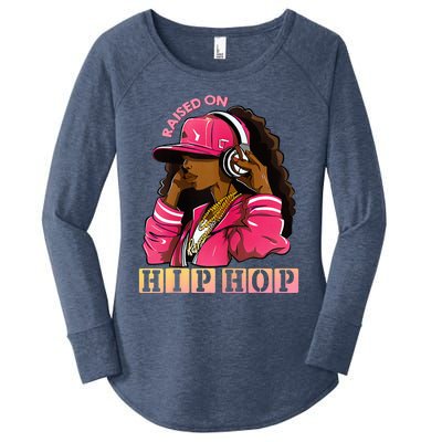 RAISED ON HIP HOP Fashion 50th Rap Anniversary Women's Perfect Tri Tunic Long Sleeve Shirt