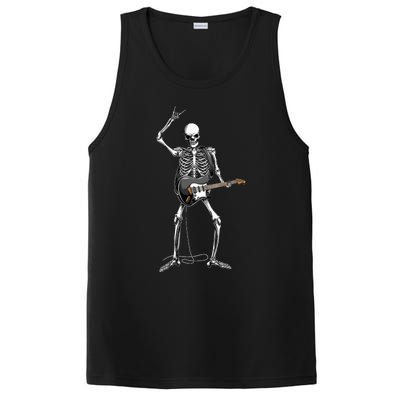 Rock On Halloween Skeleton Guitarist Rock And Roll Band PosiCharge Competitor Tank