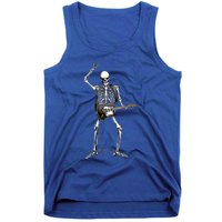 Rock On Halloween Skeleton Guitarist Rock And Roll Band Tank Top