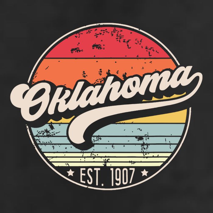 Retro Oklahoma Home State Ok Cool 70s Style Sunset Adult Drive Performance Visor