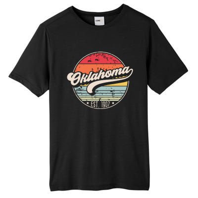 Retro Oklahoma Home State Ok Cool 70s Style Sunset Tall Fusion ChromaSoft Performance T-Shirt