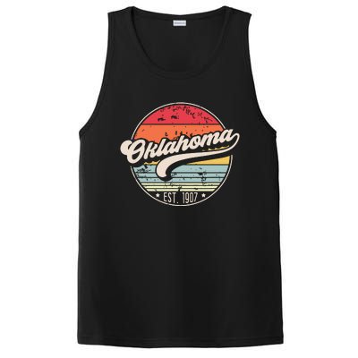 Retro Oklahoma Home State Ok Cool 70s Style Sunset PosiCharge Competitor Tank