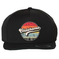 Retro Oklahoma Home State Ok Cool 70s Style Sunset Wool Snapback Cap