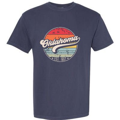 Retro Oklahoma Home State Ok Cool 70s Style Sunset Garment-Dyed Heavyweight T-Shirt