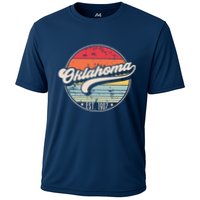Retro Oklahoma Home State Ok Cool 70s Style Sunset Cooling Performance Crew T-Shirt