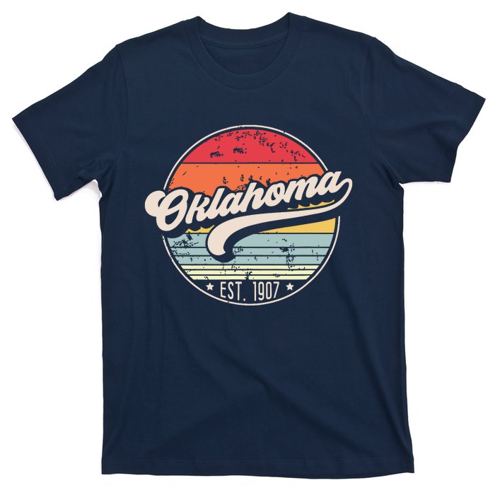 Retro Oklahoma Home State Ok Cool 70s Style Sunset T-Shirt