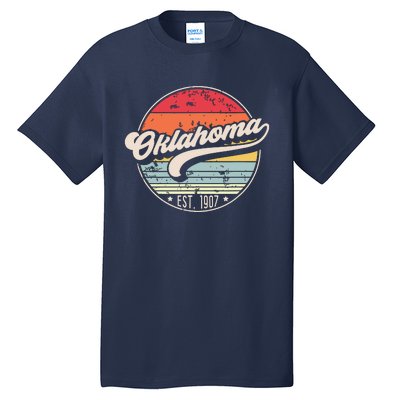 Retro Oklahoma Home State Ok Cool 70s Style Sunset Tall T-Shirt