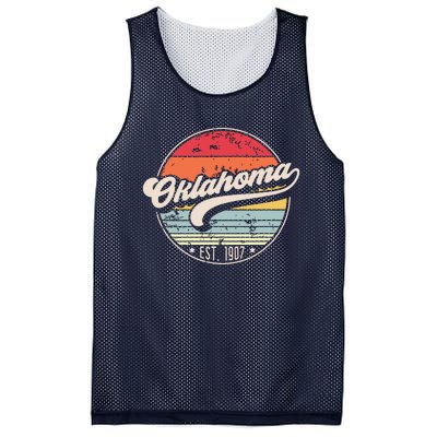 Retro Oklahoma Home State Ok Cool 70s Style Sunset Mesh Reversible Basketball Jersey Tank