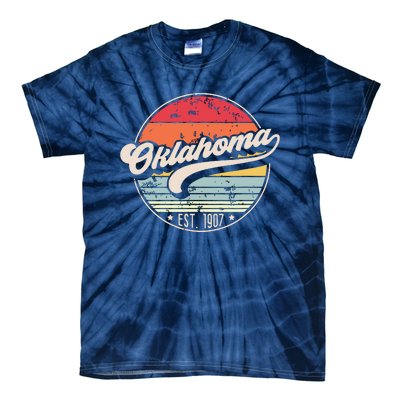 Retro Oklahoma Home State Ok Cool 70s Style Sunset Tie-Dye T-Shirt