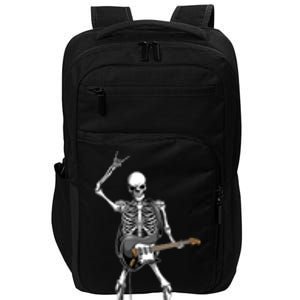 Rock On Halloween Skeleton Guitarist Rock And Roll Band Impact Tech Backpack