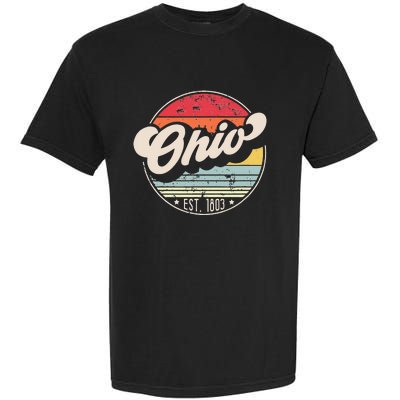 Retro Ohio Home State OH Cool 70s Style Sunset Garment-Dyed Heavyweight T-Shirt