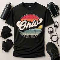 Retro Ohio Home State OH Cool 70s Style Sunset Cooling Performance Crew T-Shirt