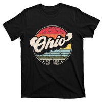 Retro Ohio Home State OH Cool 70s Style Sunset T-Shirt