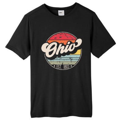 Retro Ohio Home State OH Cool 70s Style Sunset Tall Fusion ChromaSoft Performance T-Shirt