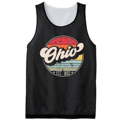 Retro Ohio Home State OH Cool 70s Style Sunset Mesh Reversible Basketball Jersey Tank